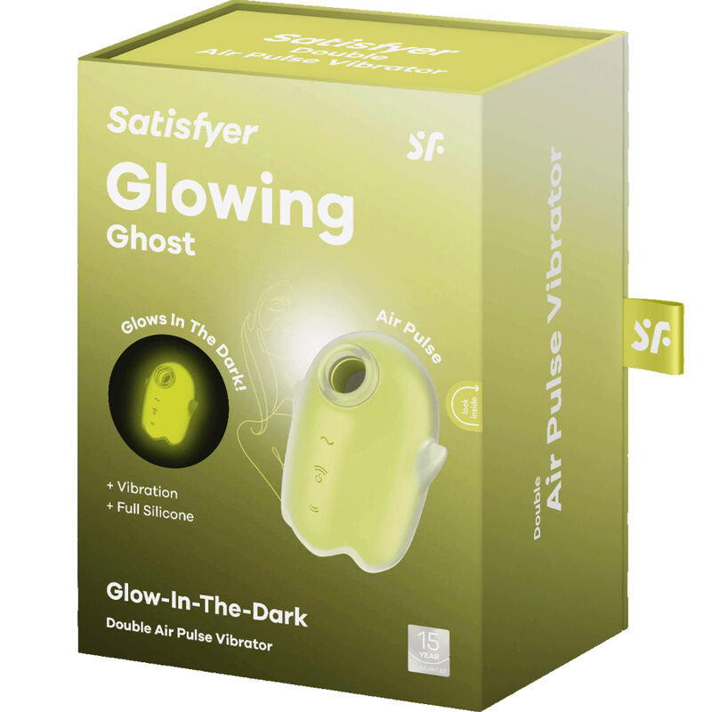 SATISFYER - VIBRADOR AMARILLO Y PULSADOR DE AIRE FANTASMA BRILLANTE