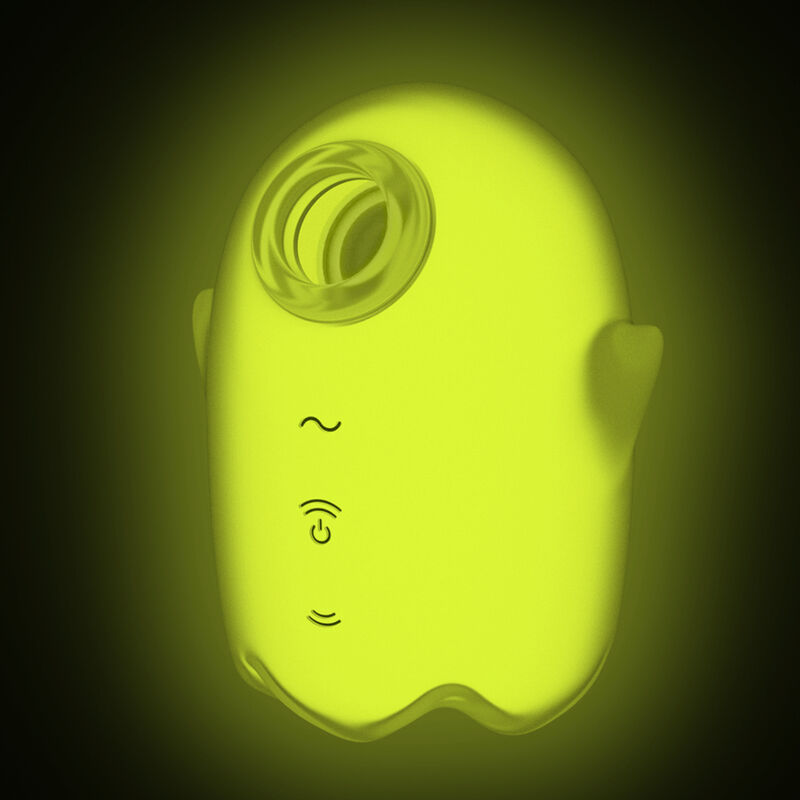 SATISFYER - VIBRADOR AMARILLO Y PULSADOR DE AIRE FANTASMA BRILLANTE