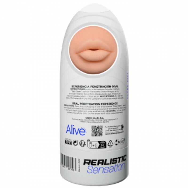 ALIVE - MASTURBADOR ORAL MASCULINO FLEXIBLE TALLA M