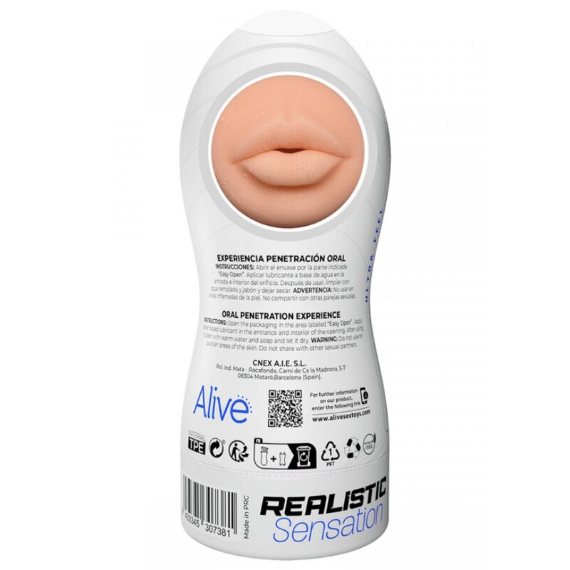 ALIVE - MASTURBADOR ORAL MASCULINO MAXI FLEX TALLA L