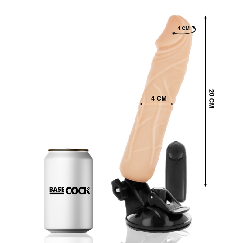 BASECOCK - REALISTIC NATURAL REMOTE CONTROL VIBRATOR 20 CM -O- 4 CM