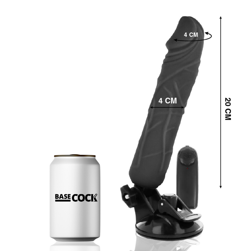 BASECOCK - REALISTIC NATURAL REMOTE CONTROL VIBRATOR 20 CM -O- 4 CM