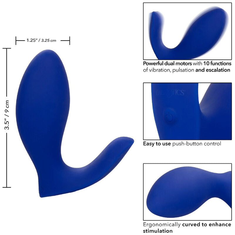 CALEXOTICS - ESTIMULADOR DE PRÓSTATA Y VIBRADOR DE RIMMING AZUL ADMIRAL