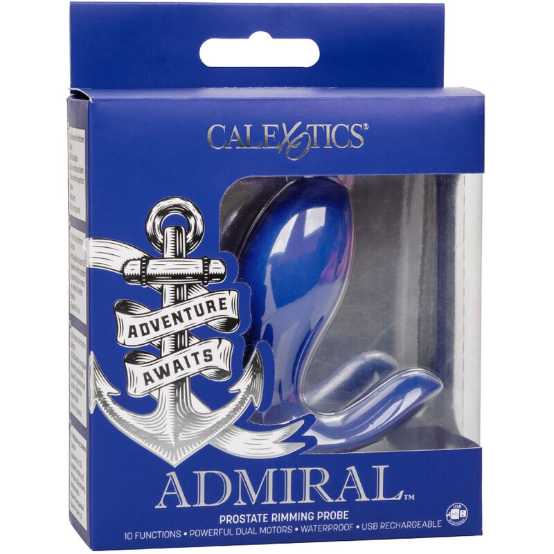 CALEXOTICS - ESTIMULADOR DE PRÓSTATA Y VIBRADOR DE RIMMING AZUL ADMIRAL