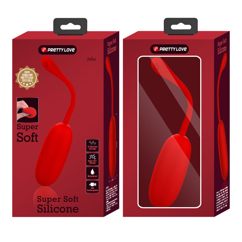 PRETTY LOVE - HUEVO VIBRADOR RECARGABLE Y A PRUEBA DE AGUA JULIUS ROJO