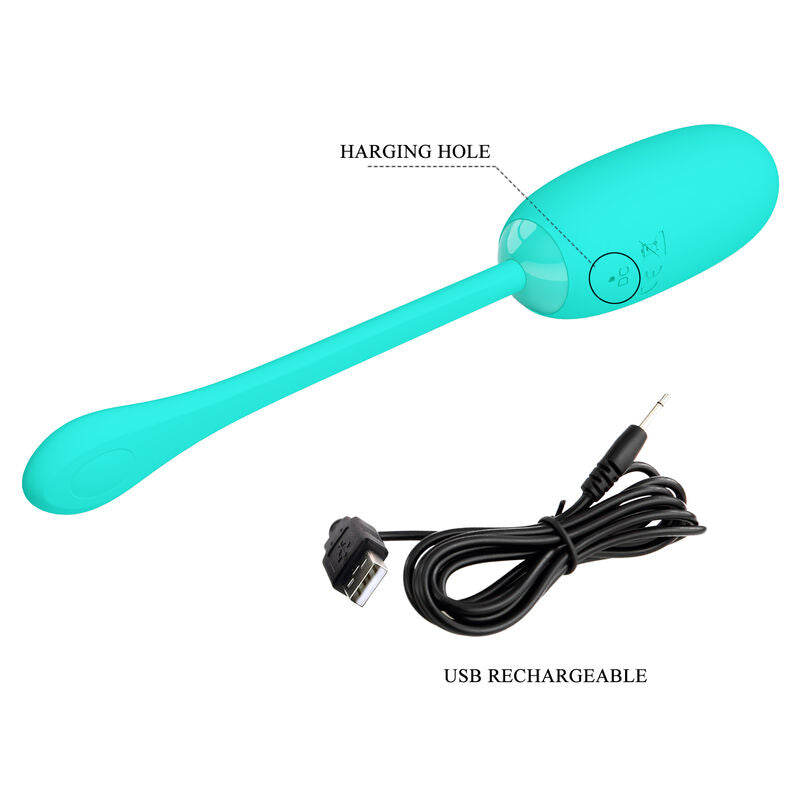 PRETTY LOVE - HUEVO VIBRADOR RECARGABLE Y A PRUEBA DE AGUA JULIUS AQUA GREEN