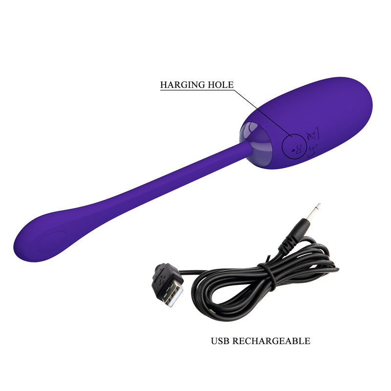 PRETTY LOVE - HUEVO VIBRADOR RECARGABLE IMPERMEABLE JULIUS PURPLE
