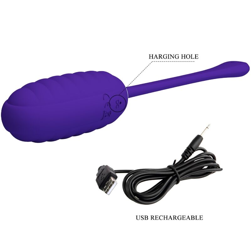 PRETTY LOVE - HUEVO VIBRADOR RECARGABLE PÚRPURA KIRK