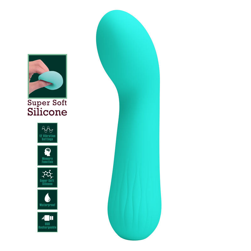 PRETTY LOVE - VIBRADOR RECARGABLE FAUN AQUA GREEN