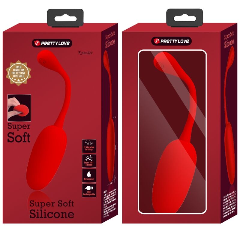 PRETTY LOVE - HUEVO VIBRADOR KNUCKER RECARGABLE ROJO