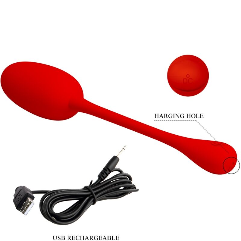PRETTY LOVE - HUEVO VIBRADOR KNUCKER RECARGABLE ROJO