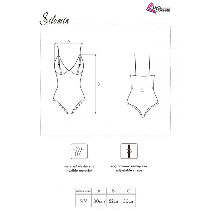 LIVCO CORSETTI FASHION - SILOMIN LC 1401 BODY + ROPA NEGRA TALLA ÚNICA