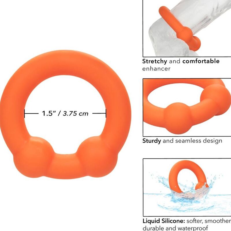 CALEXOTICS - ANILLO DOBLE BOLA ALPHA NARANJA