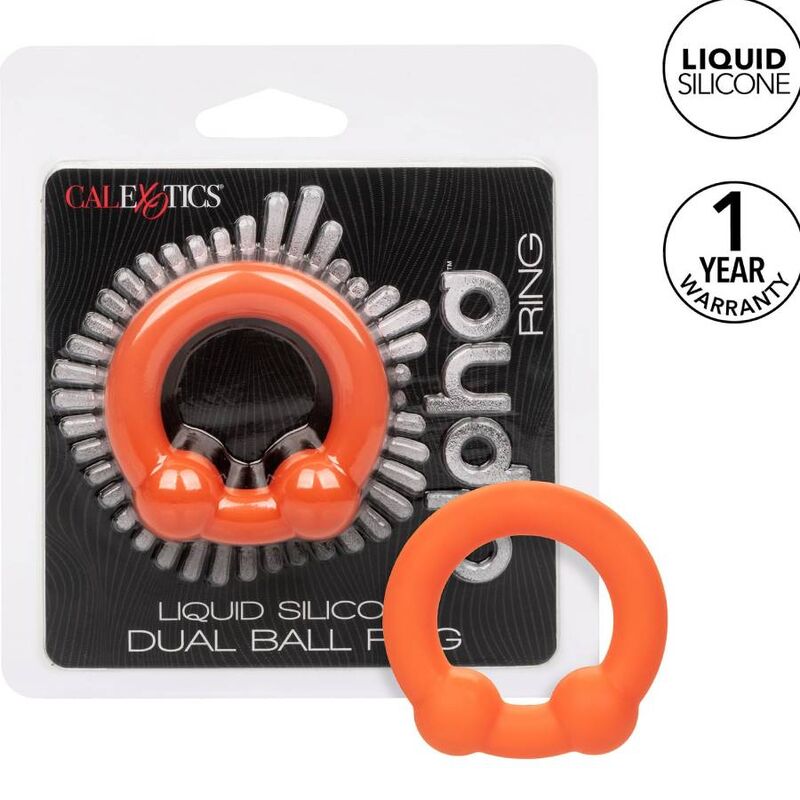 CALEXOTICS - ANILLO DOBLE BOLA ALPHA NARANJA