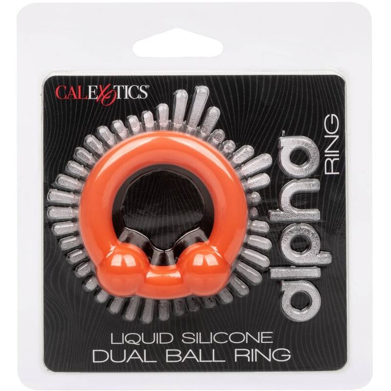 CALEXOTICS - ANILLO DOBLE BOLA ALPHA NARANJA