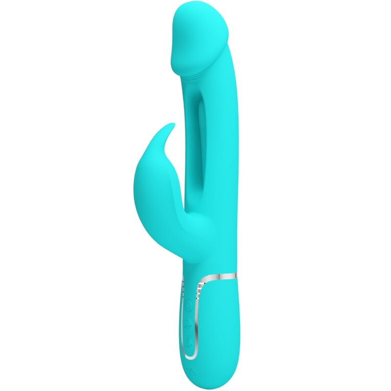 PRETTY LOVE - DEJON RABBIT VIBRATOR 3 IN 1 MULTIFUNCTION AQUA GREEN
