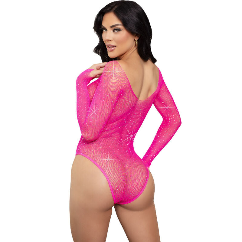 LEG AVENUE - BODY DE MANGA LARGA CON CRISTAL NEGRO