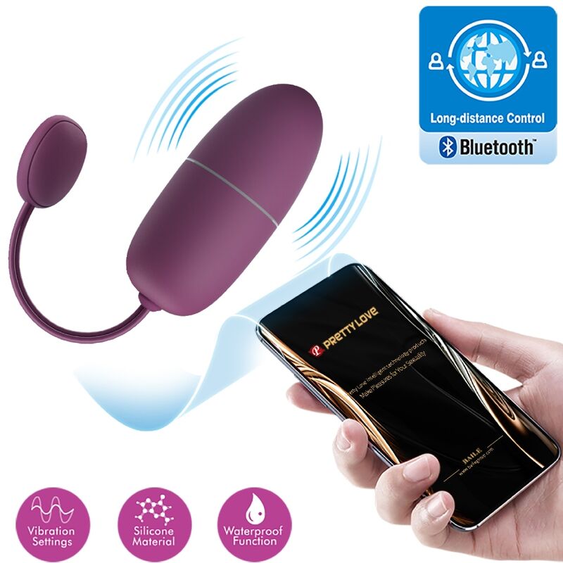 PRETTY LOVE - HUEVO VIBRADOR NINFA CONTROLADO POR APLICACIÓN PÚRPURA