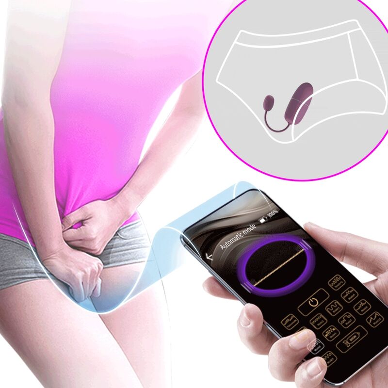 PRETTY LOVE - HUEVO VIBRADOR NINFA CONTROLADO POR APLICACIÓN PÚRPURA