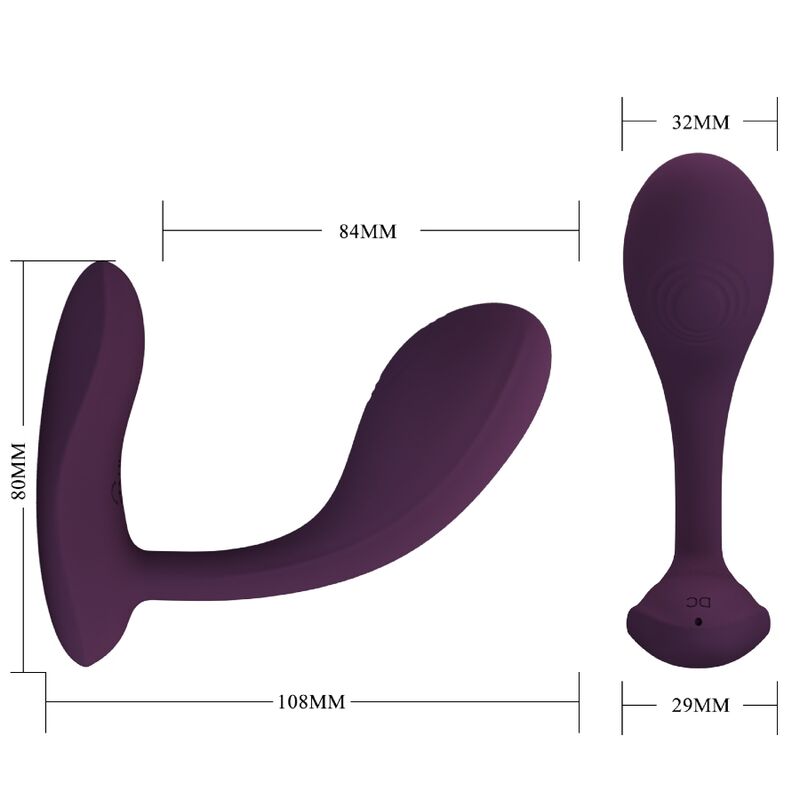 PRETTY LOVE - BAIRD G-SPOT 12 VIBRACIONES RECARGABLE PÚRPURA APP