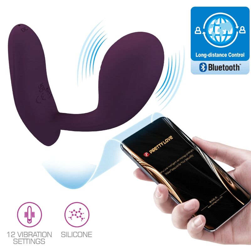 PRETTY LOVE - BAIRD G-SPOT 12 VIBRACIONES RECARGABLE PÚRPURA APP