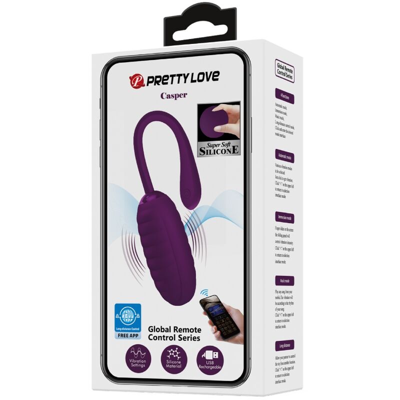 PRETTY LOVE - HUEVO VIBRADOR RECARGABLE PÚRPURA CASPER
