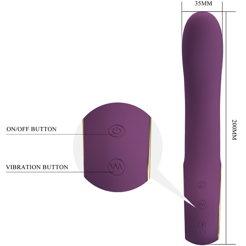 PRETTY LOVE - VIBRADOR RECARGABLE ETHAN MORADO