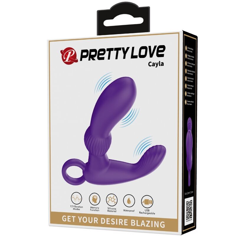 PRETTY LOVE - MASAJEADOR ANAL VIBRADOR CAYLA PÚRPURA