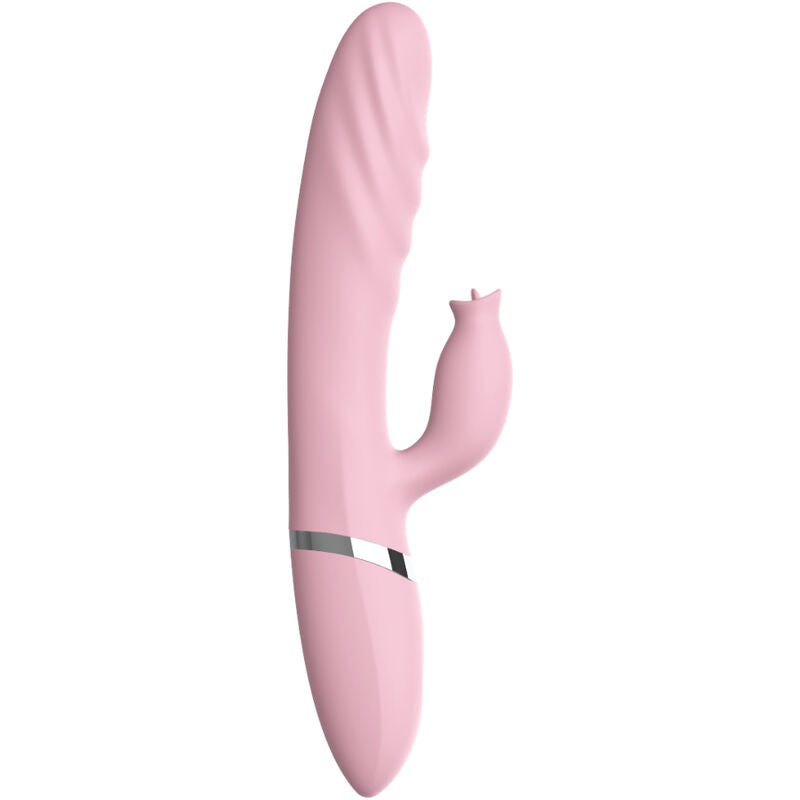 ARMONY - VIBRADOR Y EMPUJADOR CON LENGUA EFECTO CALOR ROSA