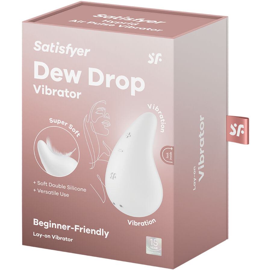 SATISFYER - VIBRADOR GOTA DE ROCÍO BLANCO PARA APOYAR