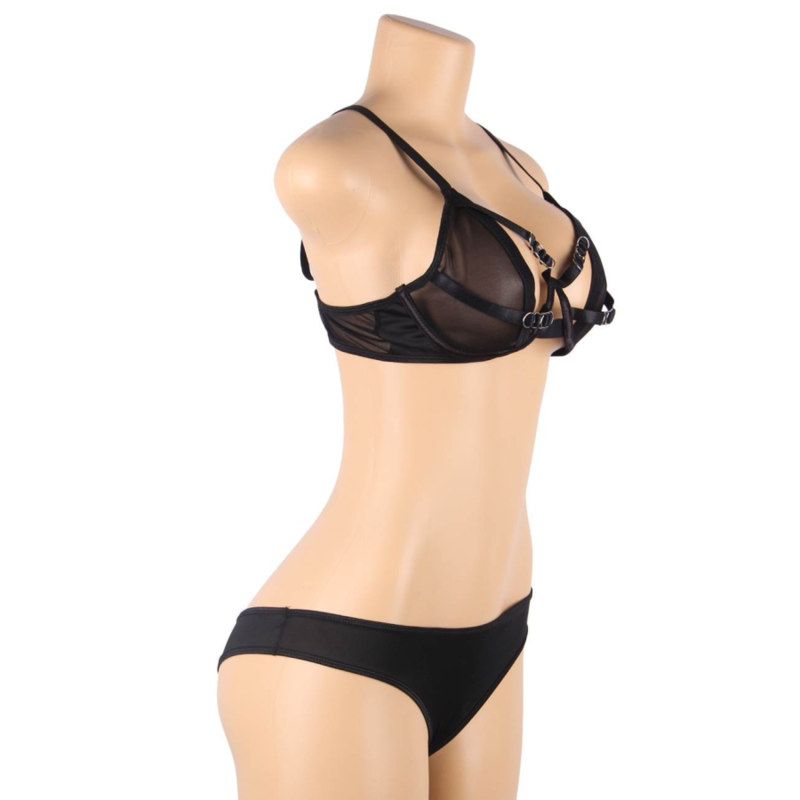 SUBBLIME - CONJUNTO DE DOS PIEZAS DE SUJETADOR TRANSPARENTE CON TIRANTES S/M