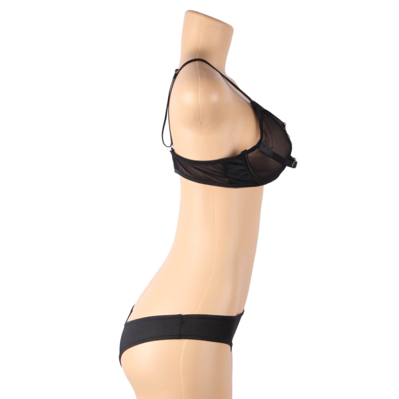 SUBBLIME - CONJUNTO DE DOS PIEZAS DE SUJETADOR TRANSPARENTE CON TIRANTES S/M