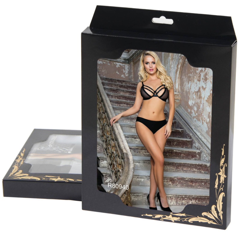 SUBBLIME - CONJUNTO DE DOS PIEZAS DE SUJETADOR TRANSPARENTE CON TIRANTES S/M