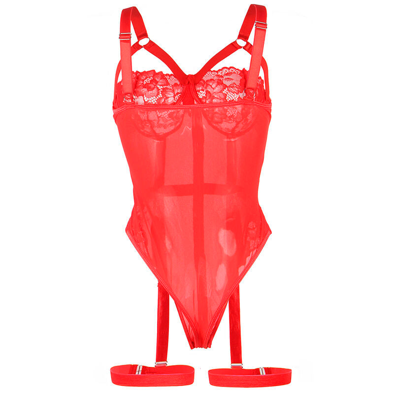 SUBBLIME - TEDDY CON DETALLE DE HOMBRO DE LIGA PECHO ROJO S/M