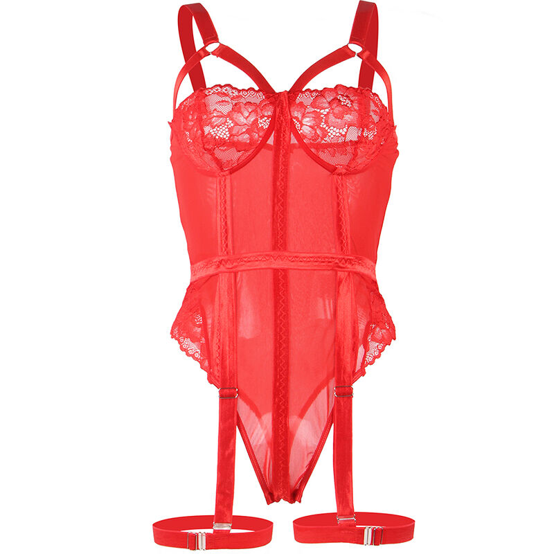 SUBBLIME - TEDDY CON DETALLE DE HOMBRO DE LIGA PECHO ROJO S/M