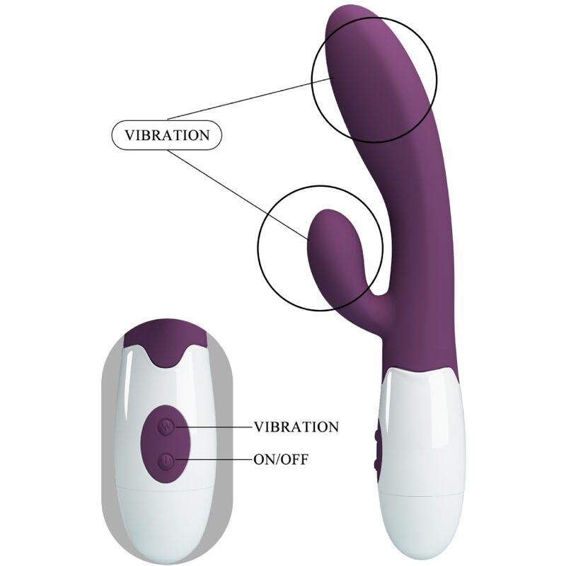 PRETTY LOVE - VIBRADOR PUNTO G CONEJITO ALVIS Y MORADO