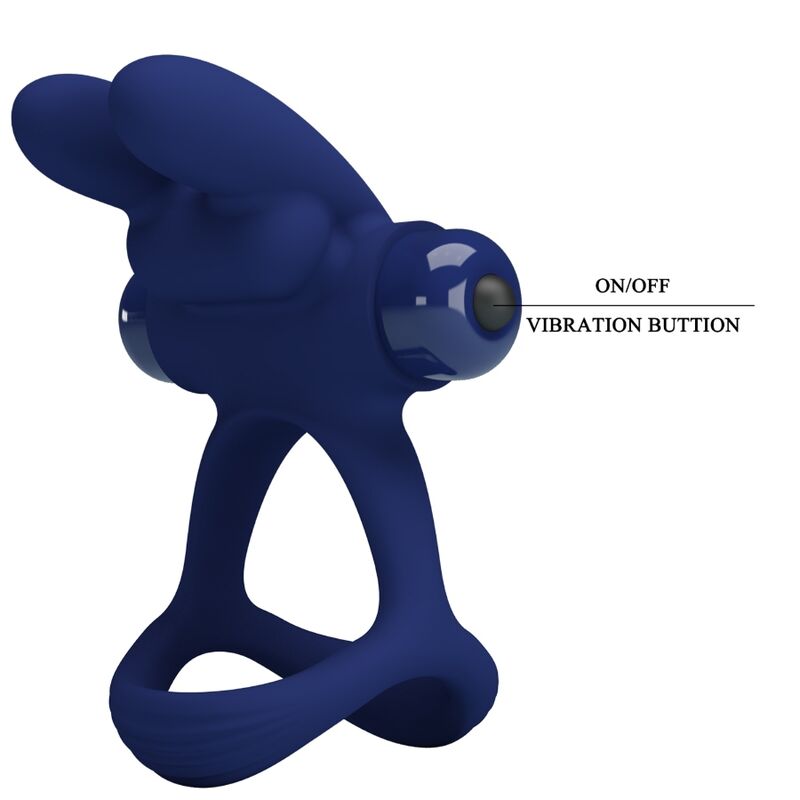PRETTY LOVE - ANILLO VIBRADOR DOBLE FRANCISCO BLUE RABBIT