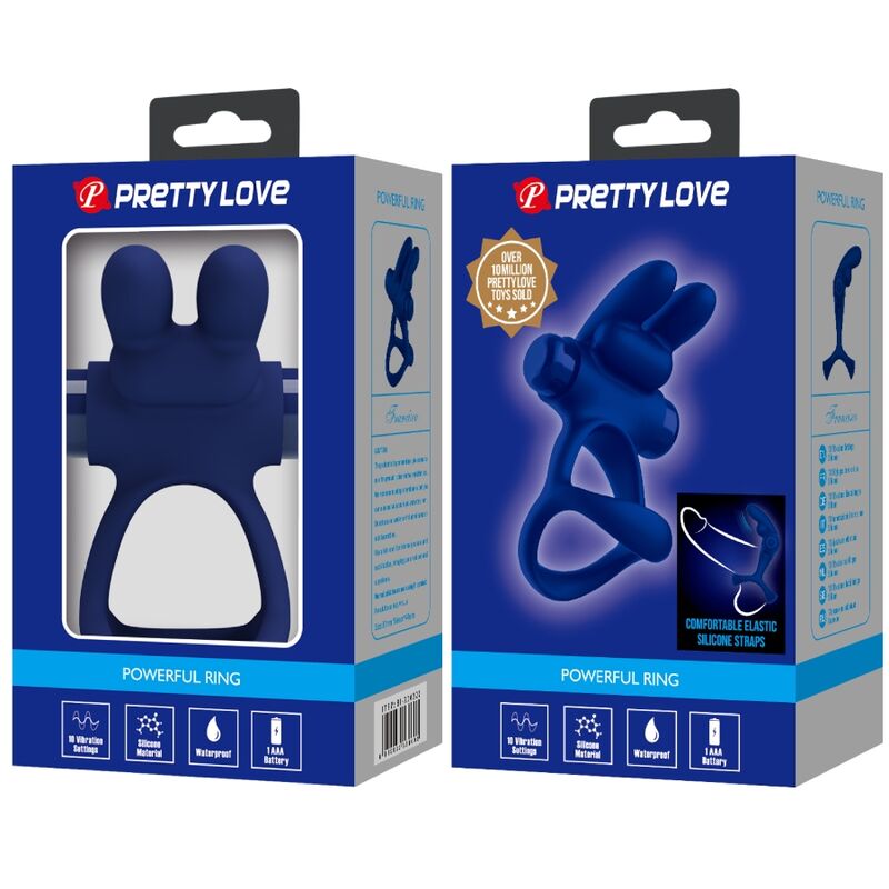 PRETTY LOVE - ANILLO VIBRADOR DOBLE FRANCISCO BLUE RABBIT