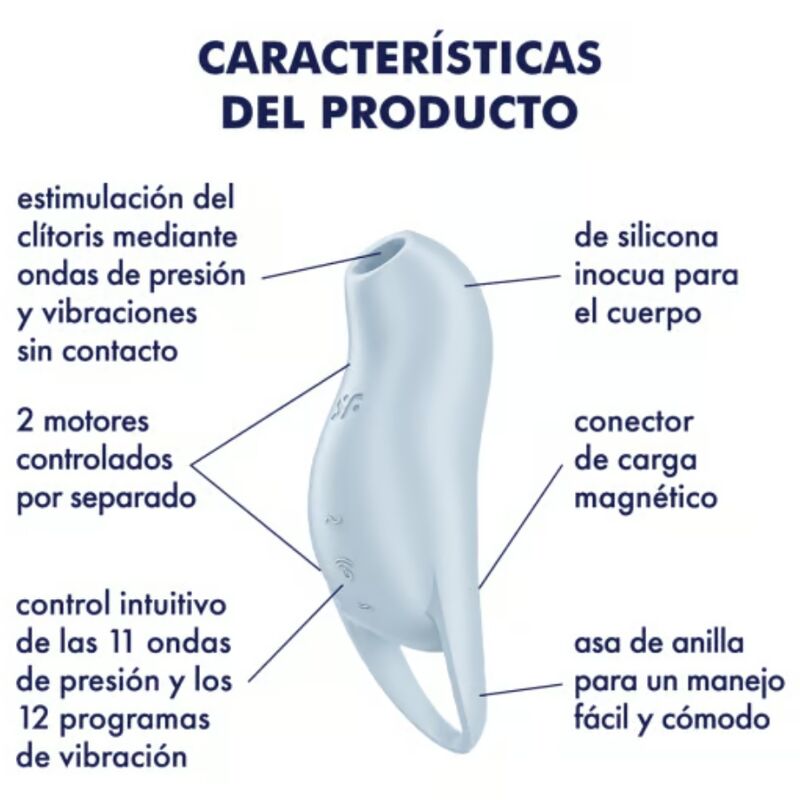 SATISFYER - POCKET PRO 1 CLITORAL STIMULATOR LIGHT BLUE