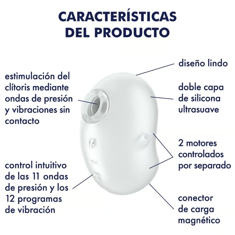 SATISFYER - VIBRADOR DE APOYO CUTIE GHOST BLANCO