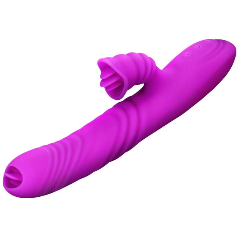ARMONY - ANGELIA VIBRADOR MULTIFUNCIÓN DOBLE LENGUA EFECTO CALOR VIOLETA