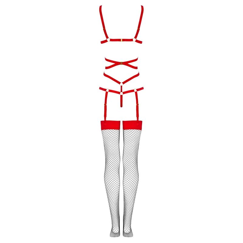 LIVCO CORSETTI FASHION - CONJUNTO BODY THIARA LC 20213 + CALCETINES ROJOS S/M