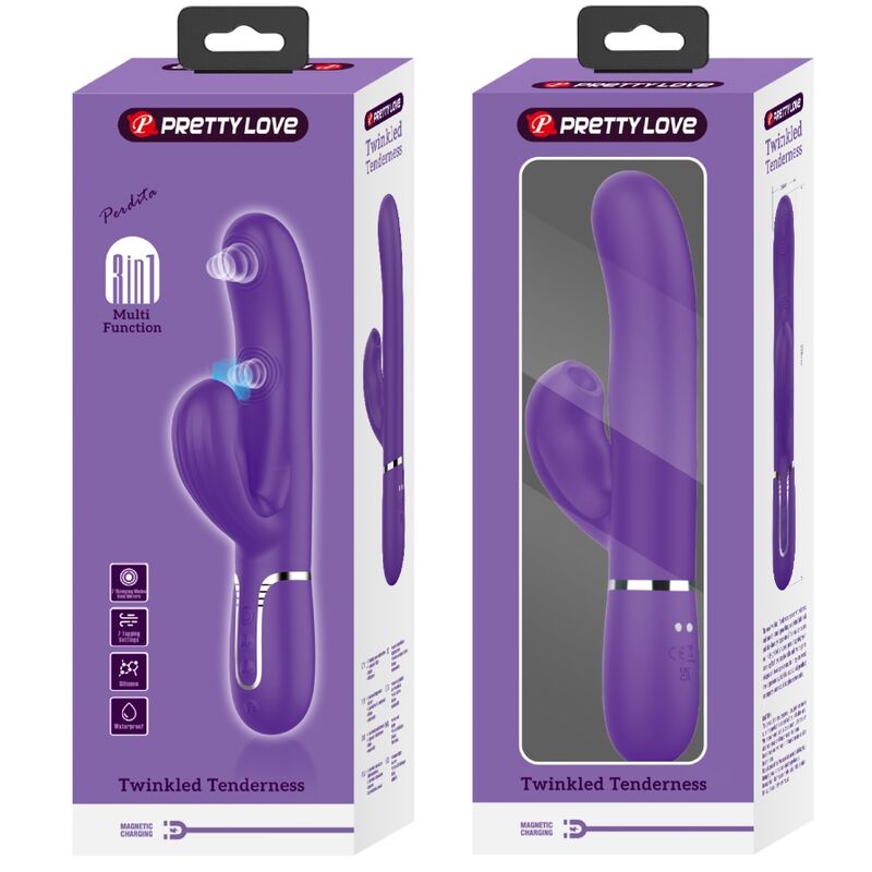 PRETTY LOVE - VIBRADOR PUNTO G MULTIFUNCIÓN 3 EN 1 PERLITA MORADO