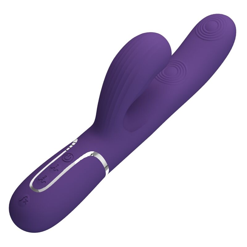PRETTY LOVE - VIBRADOR PUNTO G MULTIFUNCIÓN 3 EN 1 PERLITA MORADO