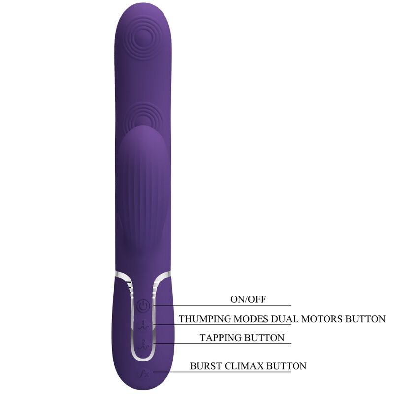 PRETTY LOVE - VIBRADOR PUNTO G MULTIFUNCIÓN 3 EN 1 PERLITA MORADO