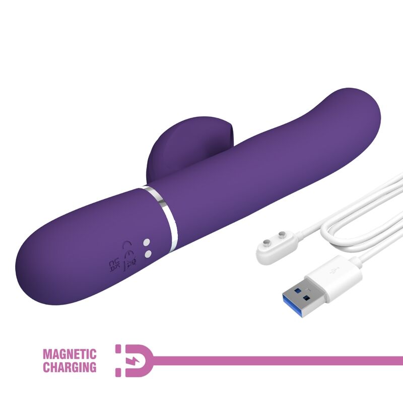 PRETTY LOVE - VIBRADOR PUNTO G MULTIFUNCIÓN 3 EN 1 PERLITA MORADO