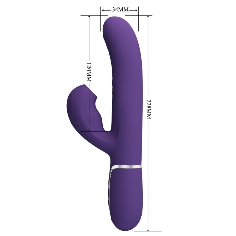 PRETTY LOVE - VIBRADOR PUNTO G MULTIFUNCIÓN 3 EN 1 PERLITA MORADO