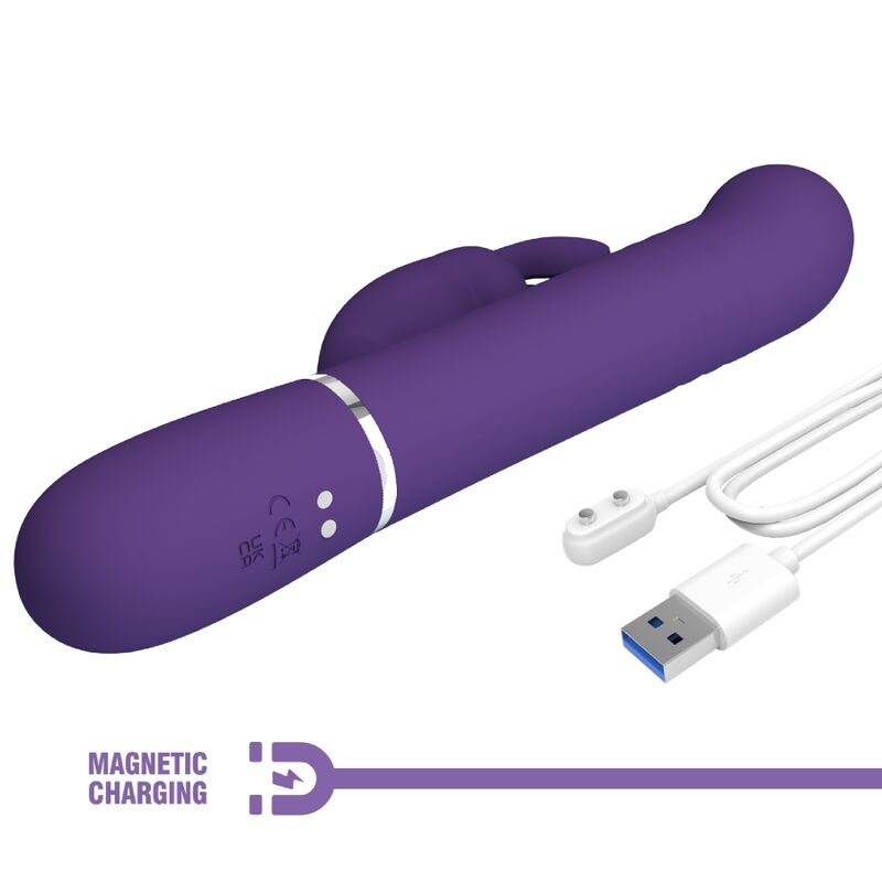 PRETTY LOVE - VIBRADOR CONEJO MORADO 4 EN 1 COALE