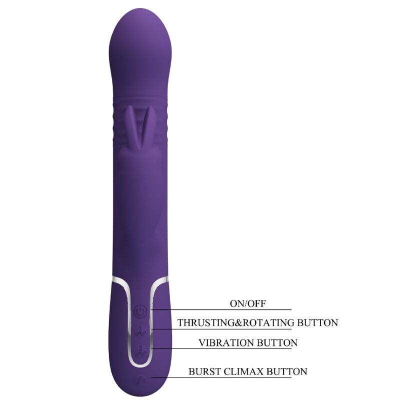 PRETTY LOVE - VIBRADOR CONEJO MORADO 4 EN 1 COALE