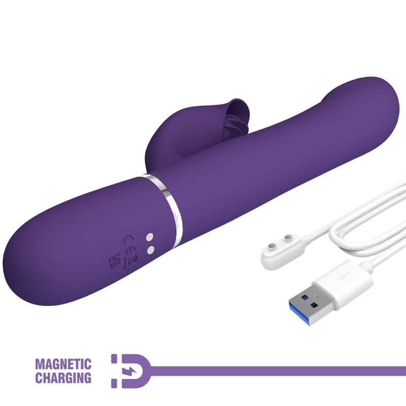 PRETTY LOVE - VIBRADOR CONEJO PERLA 4 EN 1 ZALIN MORADO